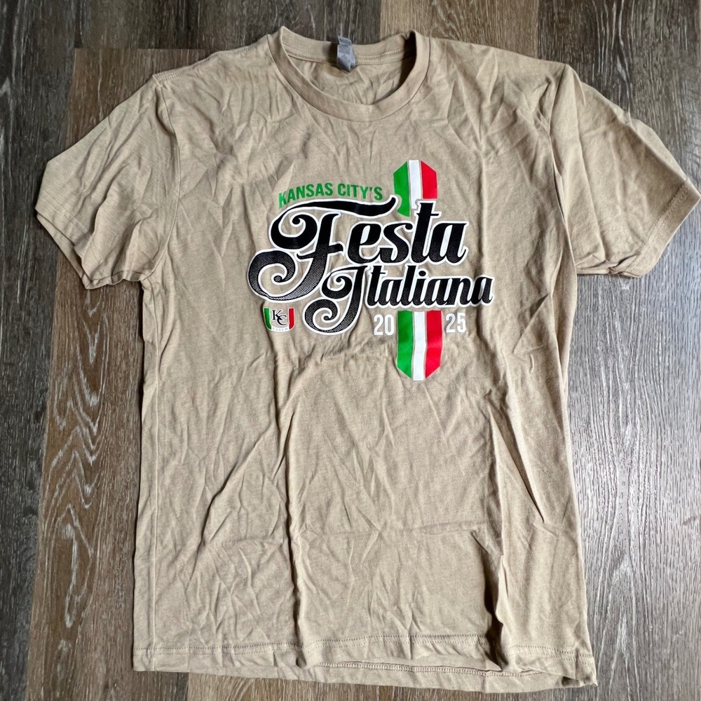 Next Level Festa Italiana T Shirt Mens Medium Tan Kansas City 2025 Graphic Tee